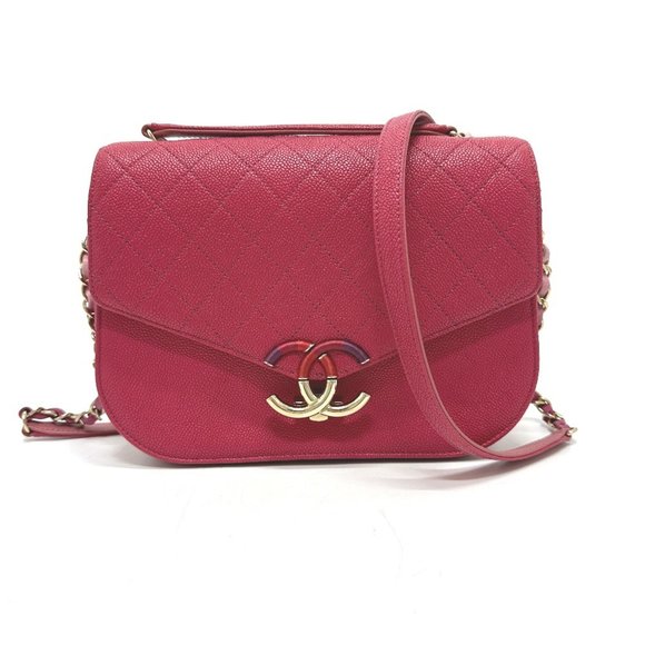 CHANEL Coco Mark CC Coil 2-Way Chain Shoulder Bag in Caviar Skin, Women's, Pink - Picture 1 of 10